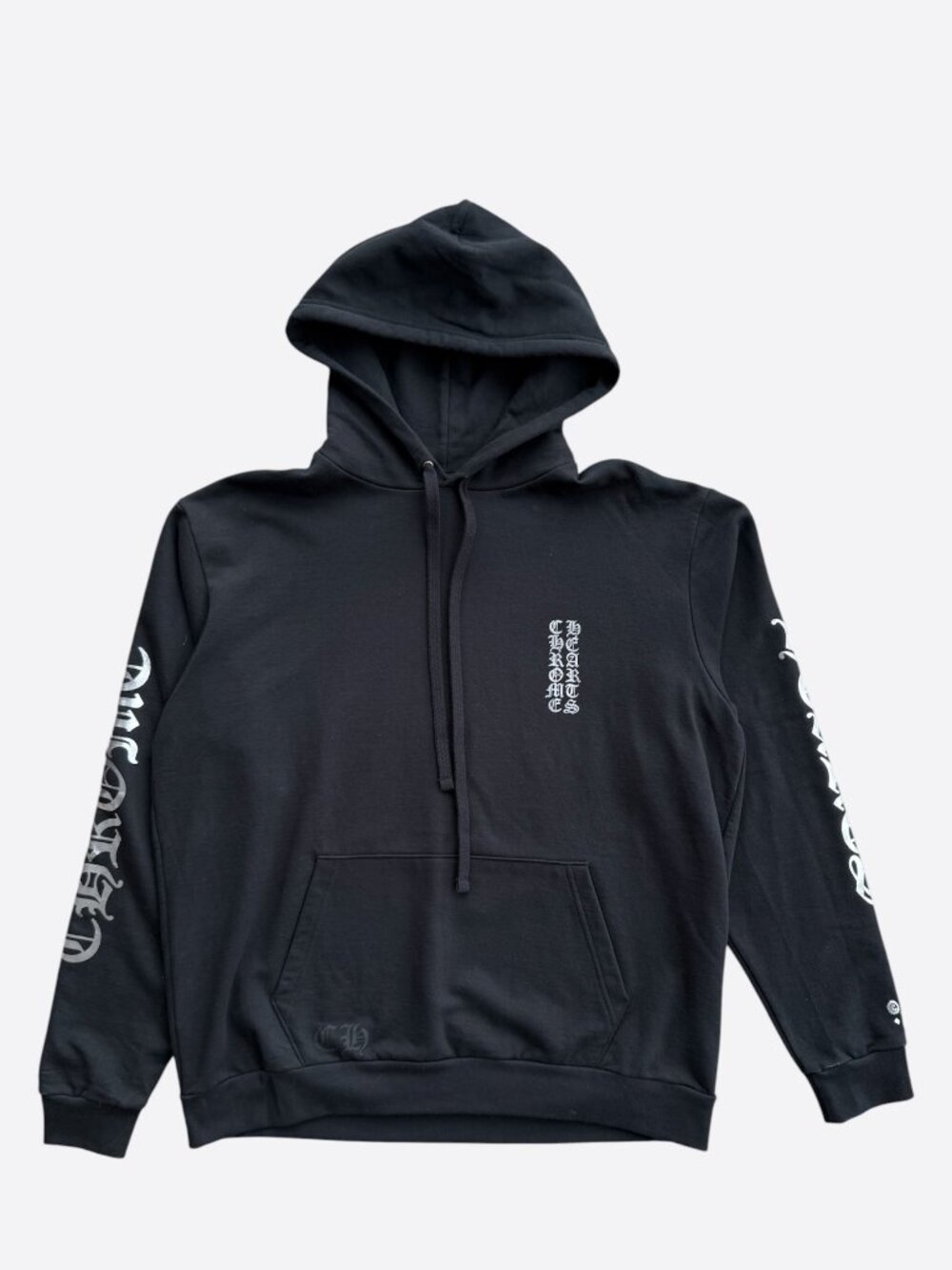 Chrome Hearts Black & Silver Foil Script Logo Hoodie